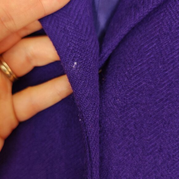 Vintage Lauren Ralph Lauren Wool Purple Blazer Jacket Size 16 Notched Lapel - Picture 10 of 10